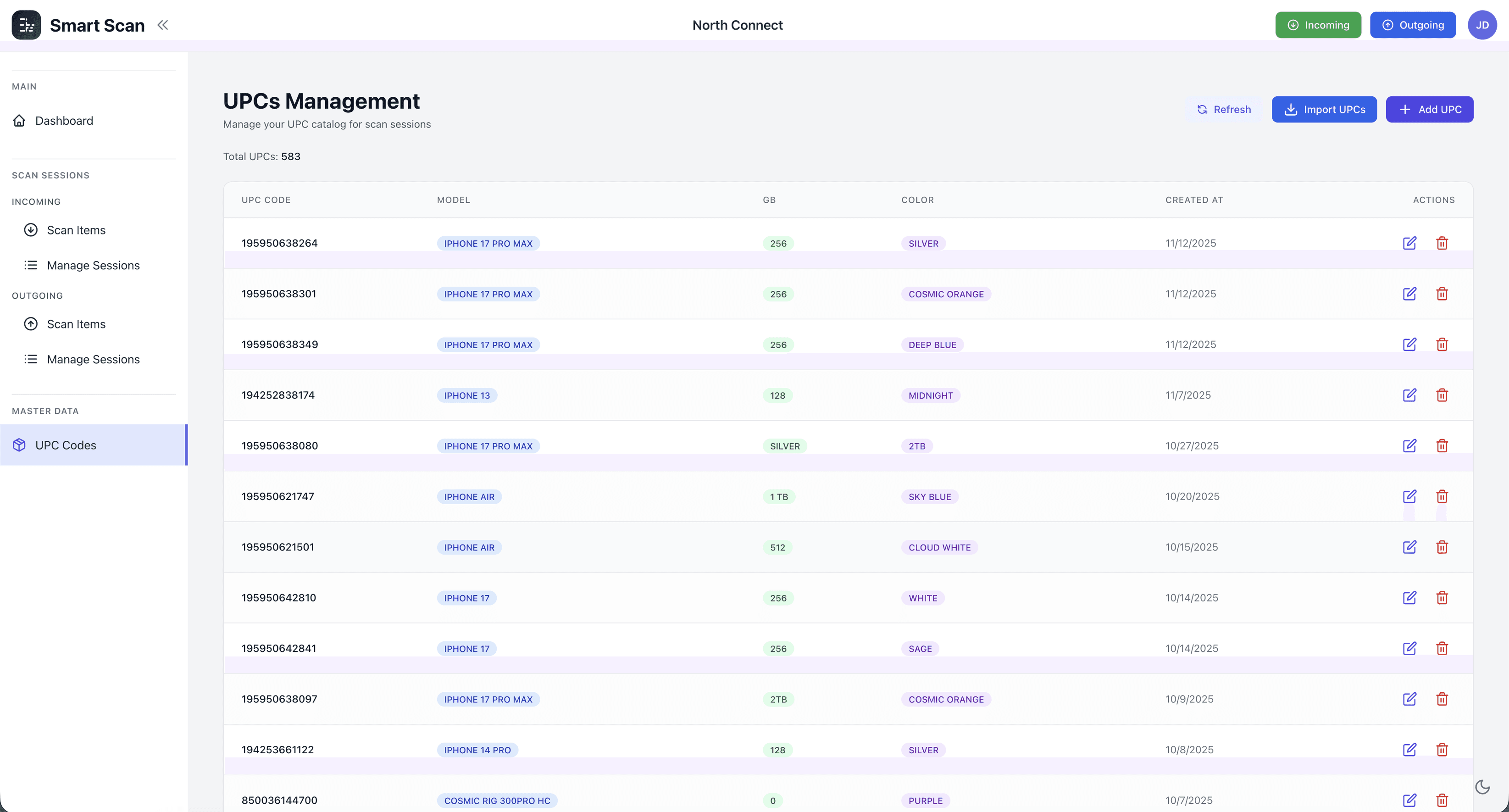 Smart Scan UPC management - Product catalog and UPC code management